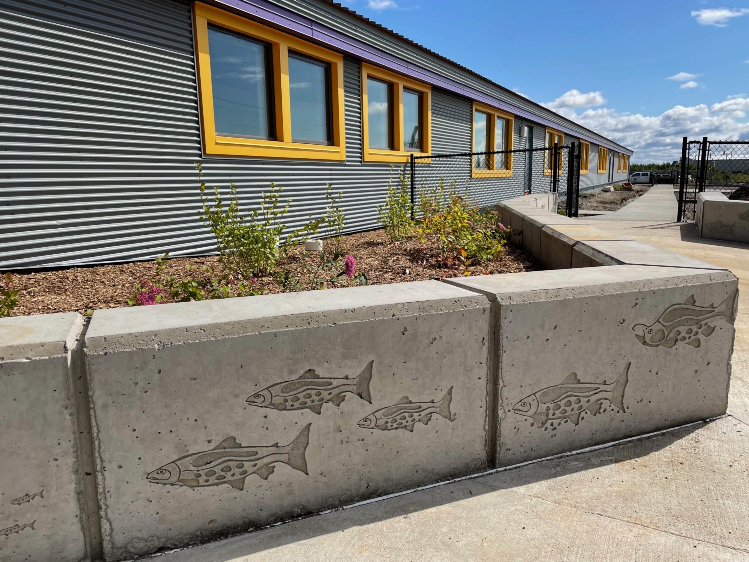 Remote Alaska Landscaping - install for Bristol bay Community school in Naknek.